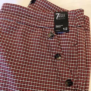 Women’s Red, black and white ankle pants